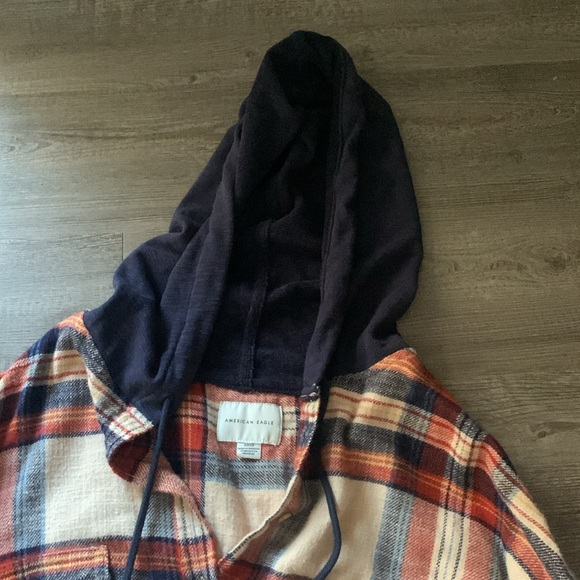 American eagle flannel hoodie size S - Picture 4 of 5
